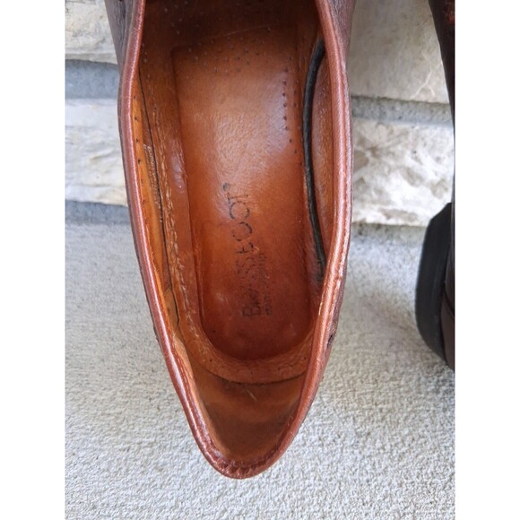 Brass Boot Mens Size 9.5 Leather Tassle Loafers Shoes Brown Handmade Spain main image 6